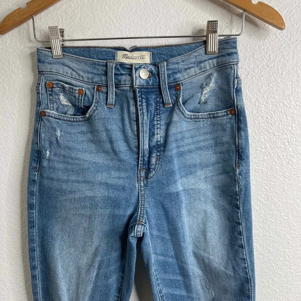 Madewell The Perfect Vintage Jean High‎ Rise Distressed Tapered Light Wash 23